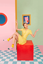 Photo & Set Design by Diane Villadsen //  Hysteria by Happy Socks // #socks #editorial #conceptual #productphotography #artdirection #setdesign #vintage #retro #colorful #photography #playful #creative