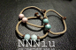 【NNNiu-】扣式 三色青花珠 陶瓷编织手链