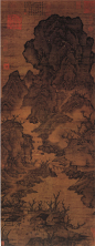 《关山行旅图》 关  仝 立轴  绢木  设色  横56．8厘米 中国台北故宫博物院藏  