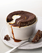 warm chocOlate pudding cake with caramel sauce 