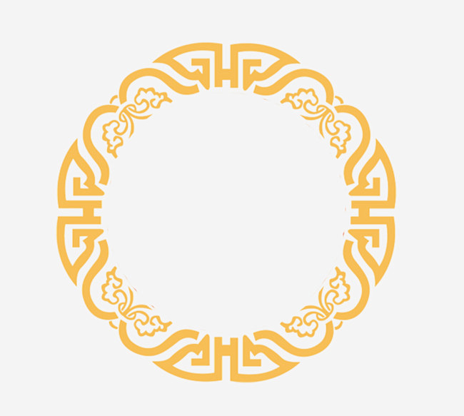 中国风古典花纹圆边框