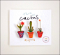A Little Set of 3 Cactus Succulent illustrated Magnets