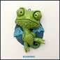Chameleon Dragon #14 - Polymer Clay Charm by buzhandmade