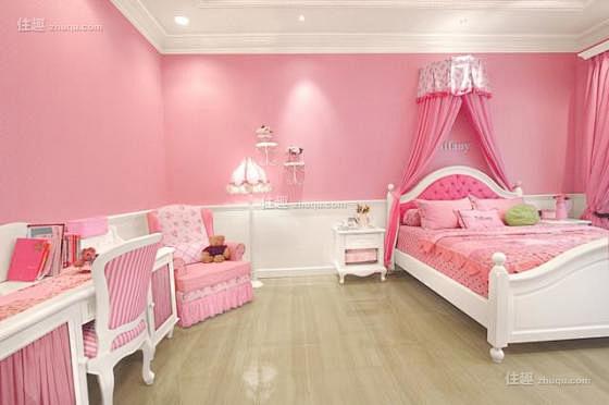 粉色温馨欧式儿童房家居装修图片