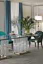 The Exclusive High End Italian Cut Glass Dining Table And Chairs Set at Juliettes Interiors is divine. A touch of glamour for any setting. The excellent physical properties of this set creates a unique presence. Comfortably seating eight people and design