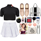 A fashion look from July 2015 featuring black crop top, wingtip shoes and ray ban glasses. Browse and shop related looks.