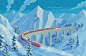 IOTA Alpine Train Illustration, Dmytro Bidnyak : Another digitally painted illustration for Hello IOTA site. Hello IOTA - is an information resource about IOTA cryptocurrency and my client who always have very interesting assignments.