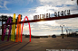 The Imperial Beach sign welcomes beachgoers in Imperial Beach, California, the most southwesterly city in the continental U.S., just over the Mexican border from Tijuana