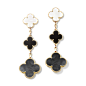 Magic Alhambra梦幻系列耳夹，3种图案 - Van Cleef & Arpels : 这对黄金耳夹有三种大小各异的图案，彰显出现代优雅风范。