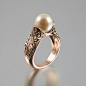 The ENCHANTED PEARL 14K rose gold ring by WingedLion on Etsy, $1245.00: 