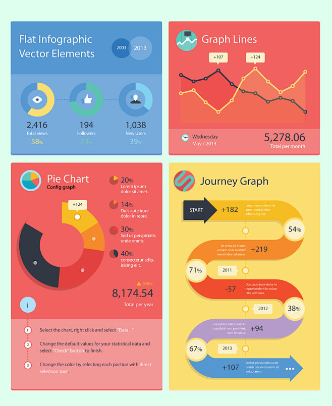 Flat infographic ele...