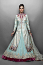 Aqua Net Lehenga Paired with Silk Jacket-Front