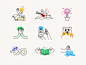 其中包括图片：The joy of sending gifts icon set