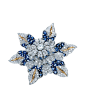 蒂芙尼Fleur de Mer “海洋之花”胸针
由钻石和蓝宝石镶嵌而成的 Fleur de Mer “海洋之花”胸针，完美彰显其设计者、著名珠宝大师让·史隆伯杰 (Jean Schlumberger) 的非凡艺术才华，并完美展现了其拥有者、传奇女星伊丽莎白·泰勒 (Elizabeth Taylor) 的迷人魅力之美。
