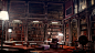 Download wallpaper interior, library, kafka library, by gryphart, interior resolution 1920x1080