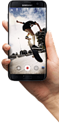 Image of skateboarder on Galaxy S7 edge screen