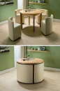 Compact table for a small kitchen. Functional idea, with variations of course: 
