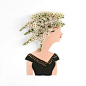 鲜花也可以变成头发，成为美的一部分｜来自Emily Isabella的插画作品
