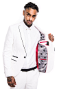 Noose and Monkey Everton White Skinny Fit Suit Jacket With Black Piping : The Everton jacket in white features black piping on all exterior pockets and lapel. Featuring a classic notch lapel this suit is for those who like to cut it clean!