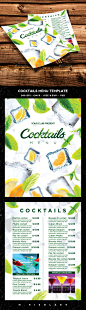 Cocktail Drinks Menu V9 - Food Menus Print Templates