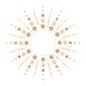 金色质感阳光欧式太阳月亮星星元素形状图案抽象AI矢量插画素材