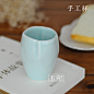 玉瓷记｜陶瓷手工杯子 花瓣杯 简约宜家青釉陶瓷杯茶杯水杯 新品