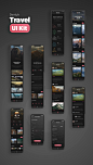 适用于iPhone X的黑白旅行应用程序，由Sketch＆XD设计 Demlyk Travel iOS UI KitAPP界面素材下载-优图-UPPSD