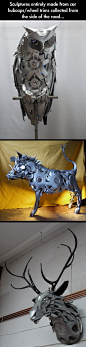 Animal Sculptures From Car Parts: 