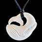 Humpback Whale  Bone Carving Necklace