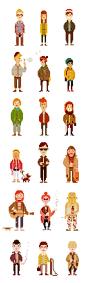 Pixel Based Characters. Could be incorporated into my animation and combine them with the pixel bands.: 