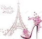浪漫巴黎铁塔高跟鞋唯美系列 平面电商 创意素材