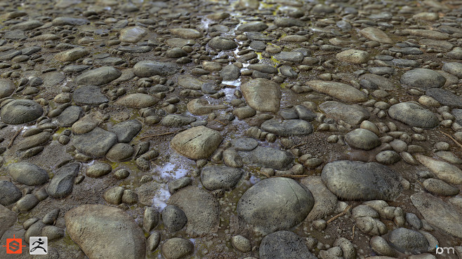 Cobble River Bed, Be...