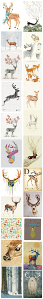 一组关于鹿的插画，据说喜欢鹿的人都很善良 |（PS：祝大家圣诞节快乐）：http://t.cn/zjN9HlZ