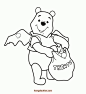 10张可爱的维尼小熊和甜美蜂蜜卡通涂色图片免费下载-红豆饭小学生简笔画大全