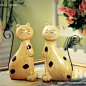 超可爱斑点 胖陶瓷情侣猫 婚房摆件 对猫摆设礼品礼物 特价-淘宝网