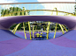 Deep valleys, a bridge and a giant slide

Moving towards the heart of the playground, the hills turn into valleys. Here, a hidden world can be explored: a bridge, giant netting structure and a giant family slide, ready to be used by a whole bunch of child