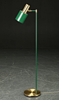 Jo Hammerborg; Brass and Enameled Metal Floor Lamp for Fog & Mørup, 1960s.: 