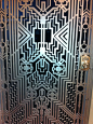 Art Deco Iron Door.  I really like the different patterns in this art deco door. Again I like the use of two colours.