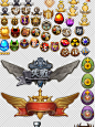手游游戏UI设计常用素材 徽章 皇冠 等级 图腾 勋章 图标 素材-淘宝网