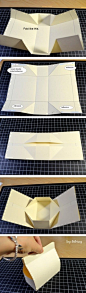 #papercraft #paperfolding    Silvey's Craftroom: really cute folded box. No cutting. Favor bag.