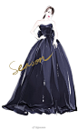 #jjseason插画# #season时尚插画# ----- 2月28日，@宋茜 身穿VIKTOR & ROLF 2017秋冬系列黑色缎面蝴蝶结礼服，搭配@TiffanyAndCo蒂芙尼 钻石珠宝，以@OLAY 全新品牌代言人身份优雅出席活动。O青春偶像宋茜 ​​​​