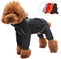 Dogs Waterproof Jacket, Lightweight Waterproof Jacket Reflective Safety Dog Raincoat Windproof Snow-Proof Dog Vest for Small Medium Large Dogs Black XS