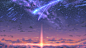 General 1920x1080 meteors space sunset clouds stars galaxy artwork sky Kimi no Na Wa