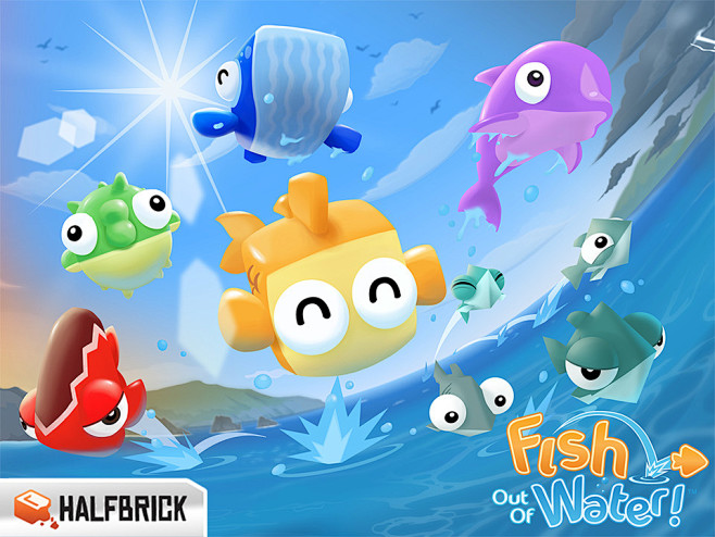离开水的鱼iPad游戏界面设计，来源自黄...