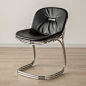 北欧复古餐椅sabrinachair创意椅子真皮现代简约家用设计师悬臂椅-淘宝网
