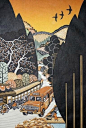 东京出生的艺术家Ray Morimura（雷森村）创作的木刻版画，清晰并且具有现代感的萧条，色彩描绘形式，重复结合，形成了自己的风格。