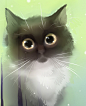 Cat teary eyes illustration