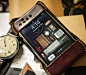 The chic Brown leather IPhone cover.