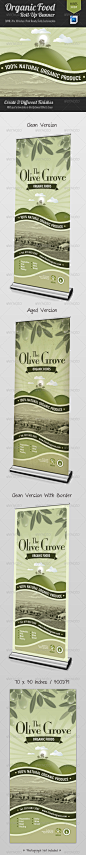 Organic Food Roll-Up Banner Signage - Print Templates 