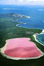 The bubble gum pink coloured lake, located on the edge of the Recherche Archipelago’s island in Australia, is one of the natural wonders of the worlds.